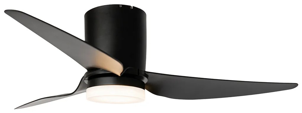 Ventilador de teto preto 123cm incl. LED regulável com controle remoto - Patty Moderno