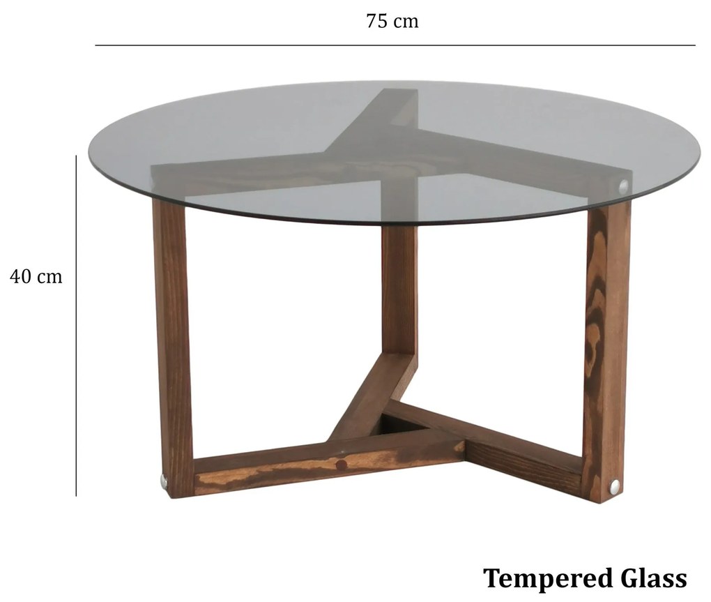 Mesa de Café Miro – Fumê – 75x40x75cm