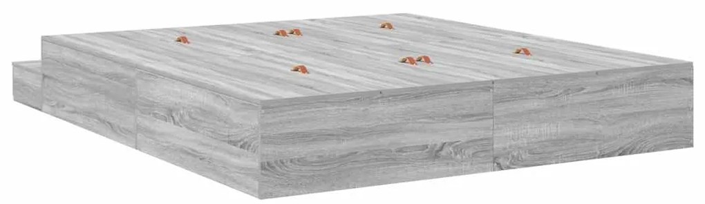 Cama de Armazenamento Cinza Sonoma 180x200 cm