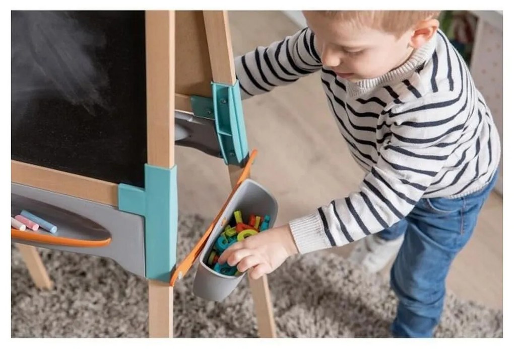 Quadro de Dupla Face Smoby Madeira Dobrável 2 em 1 Altura ajustável
