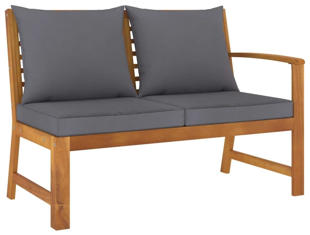 4 pcs conjunto lounge de jardim c/ almofadões acácia maciça