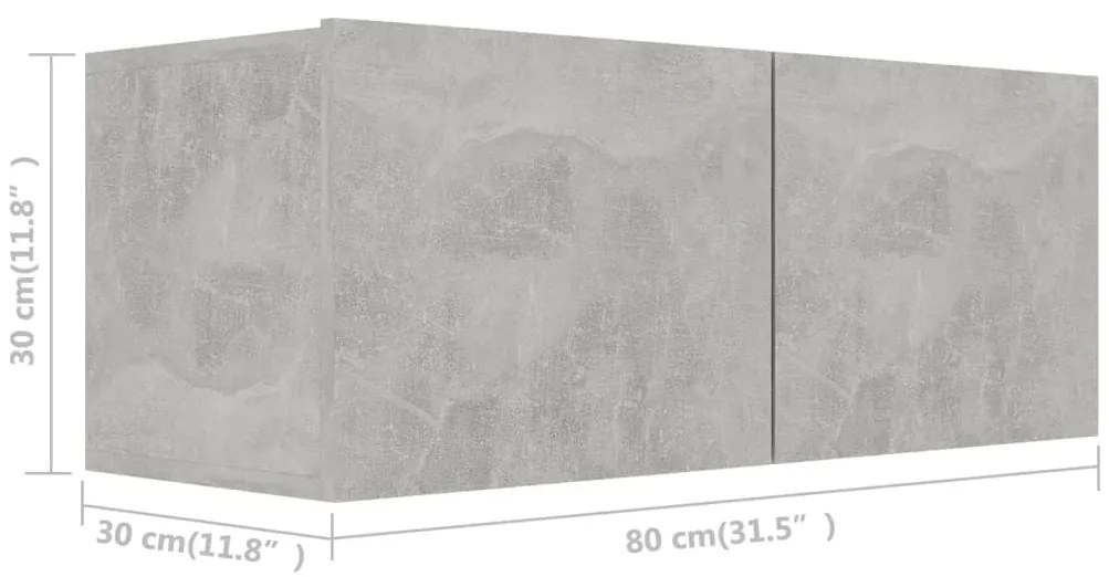 2 pcs conjunto de móveis de TV derivados madeira cinza cimento
