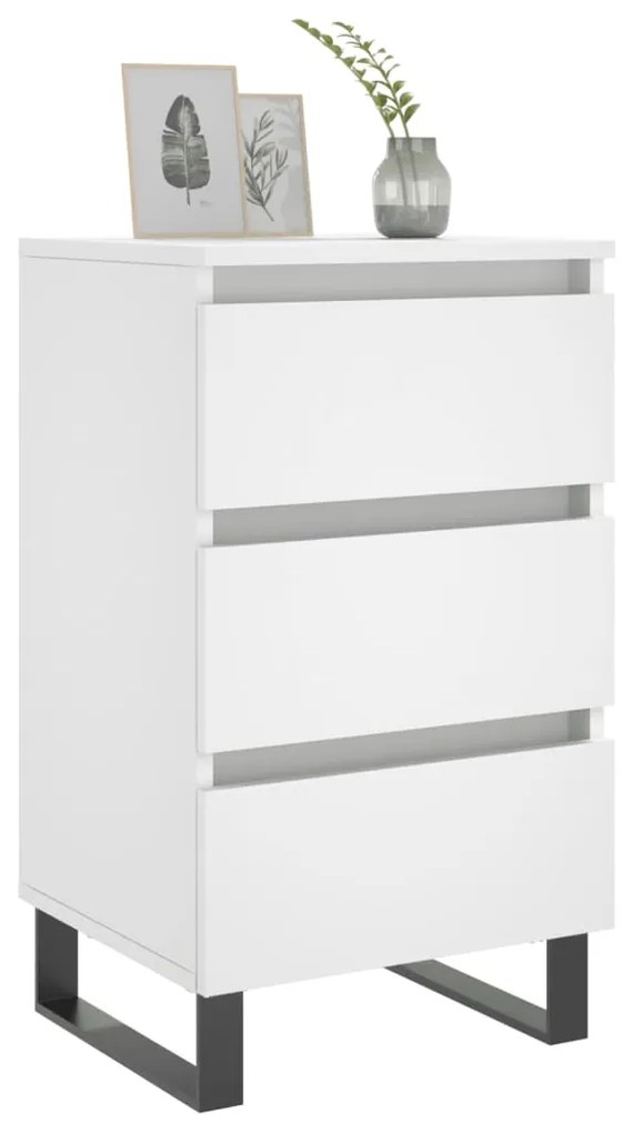 Mesas de cabeceira 2 pcs derivados de madeira branco