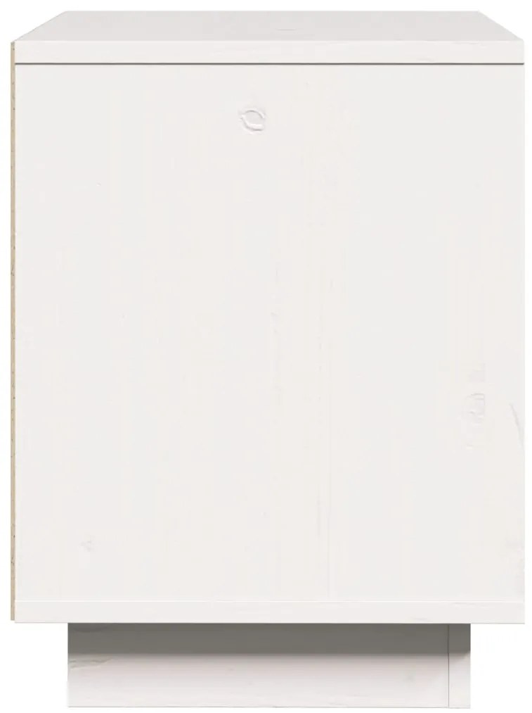 Mesa de cabeceira 40x30x40 cm madeira de pinho maciça branco