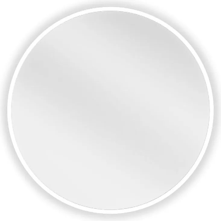 Mexen Loft espelho de casa de banho redondo 30 cm, moldura branca - 9850-030-030-000-20