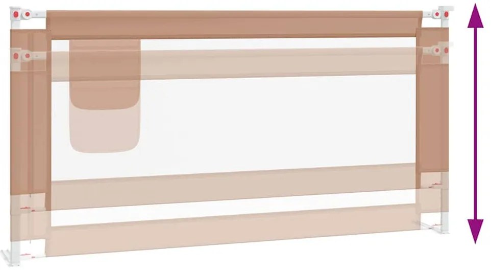 Barra segur. p/ cama infantil tecido 180x25cm cinza-acastanhado