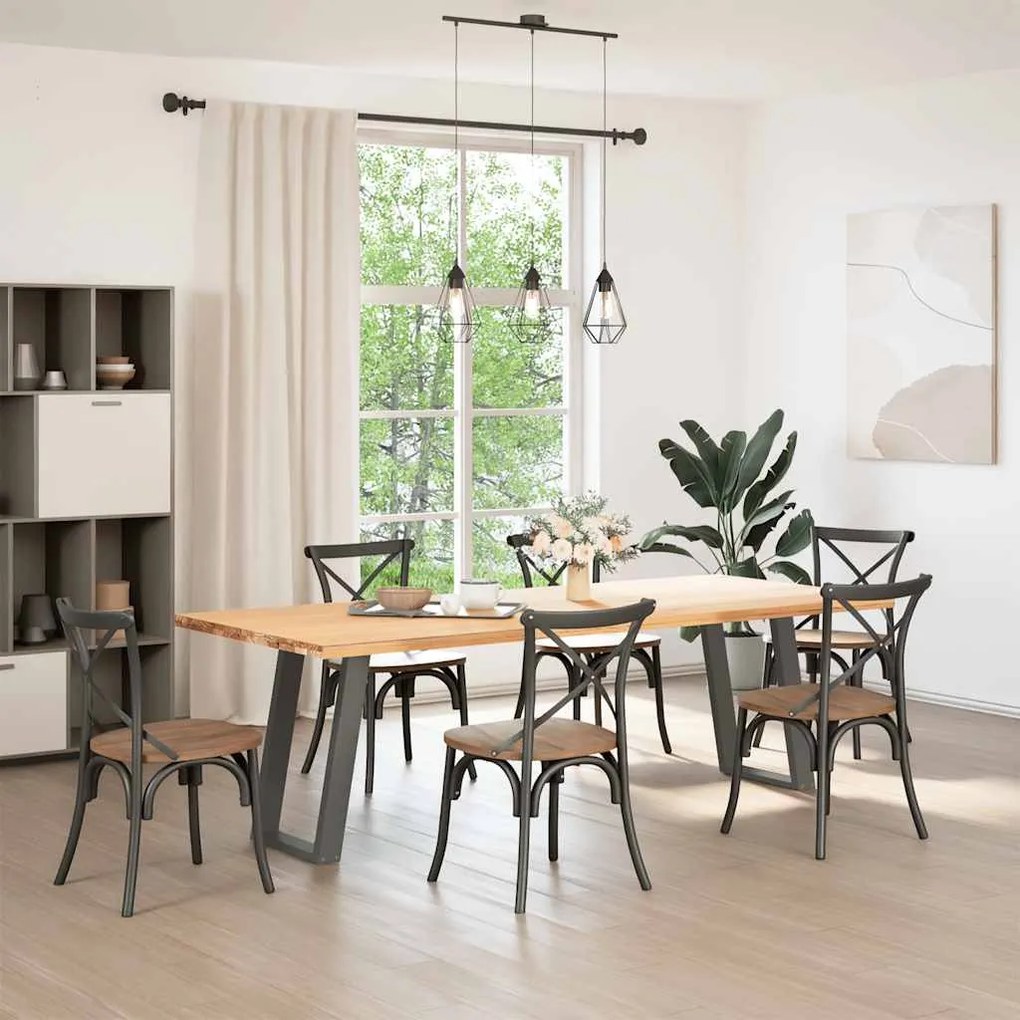 Pés para mesa de jantar em formato de U, 2 peças, antracite, 60x(72-73
