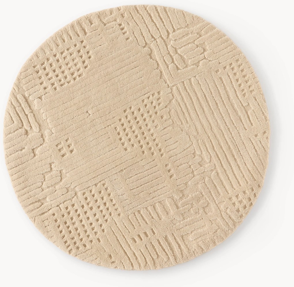 Tapete redondo em lã artesanal Merima