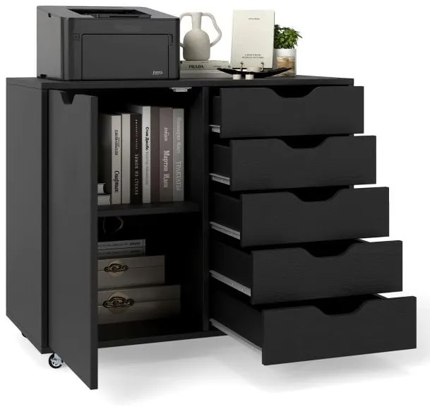 Mesa de centro quadrada de 2 níveis com 4 compartimentos de armazenamento e base em forma de cruz - Café