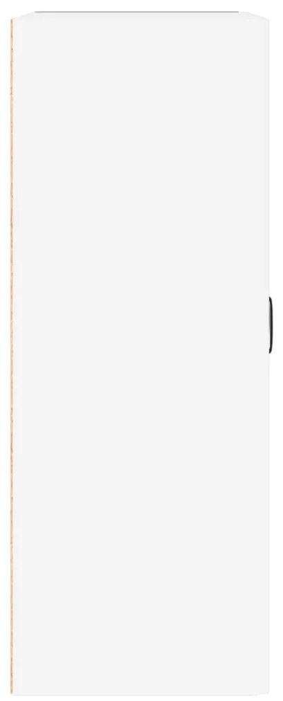 Armário de parede suspenso 69,5x32,5x90 cm branco brilhante