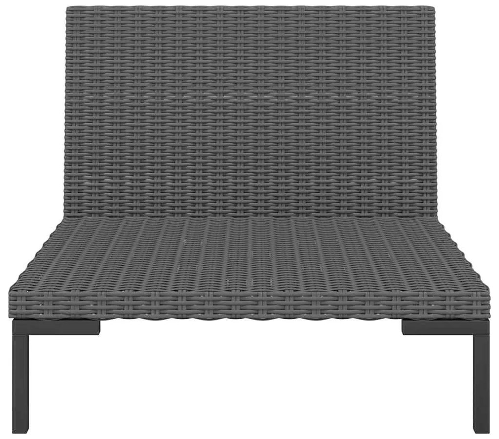 Sofás de jardim com almofadões semicircular 2 pcs vime PE