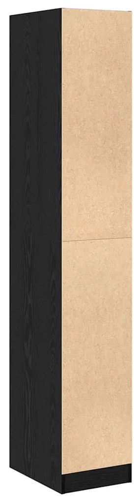 Armário de Apotecário Carvalho Preto 30x41x174,5 cm Madeira Engenharia