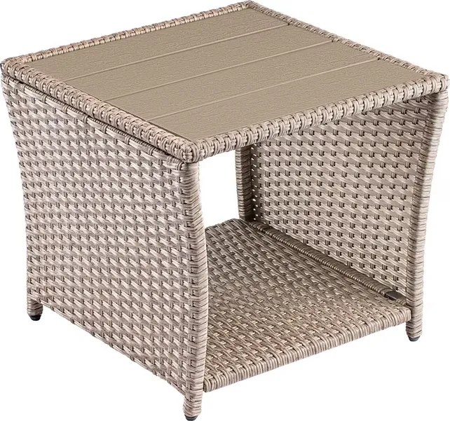 Mesa de apoio Jardim Polyrattan Vedis 45x45x40cm creme