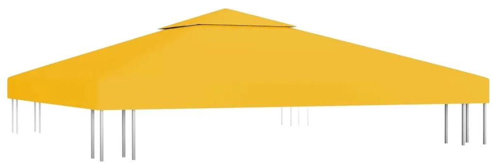 Cobertura de gazebo com 2 camadas 310 g/m² 3x3 m amarelo