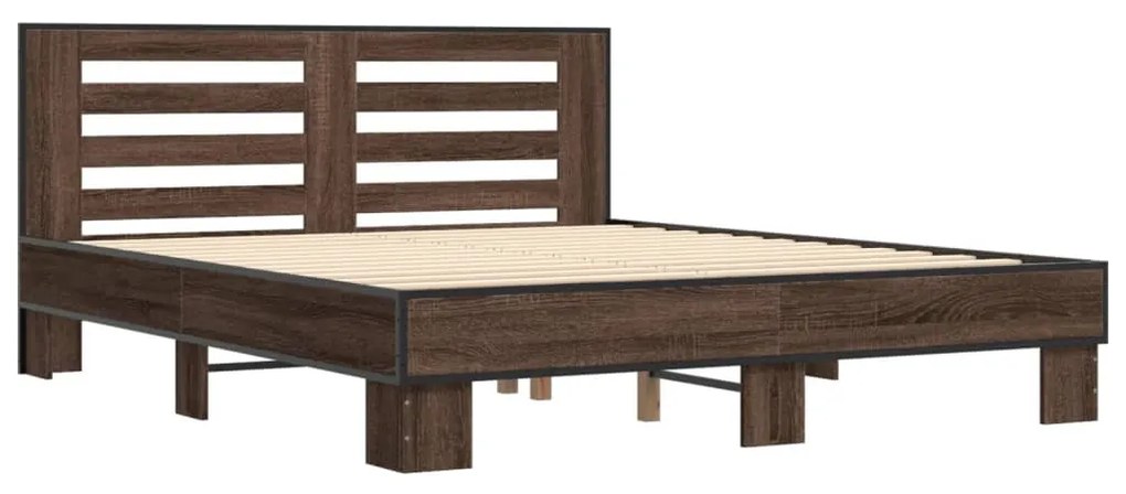 Estrutura de cama 150x200cm derivados madeira/metal