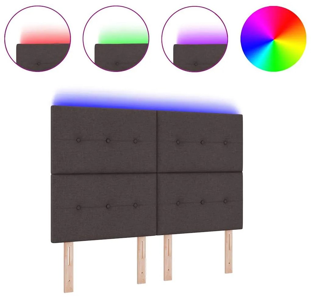 Cabeceira LED Marrom Escuro de 72 cm em Tecido