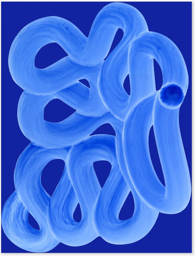 Póster Blue Brush