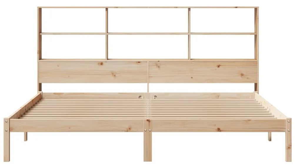 Cama com estante sem colchão 200x200 cm pinho maciço