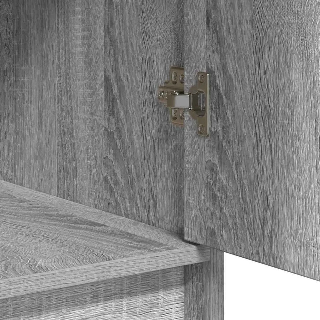 Conjunto de Toucador de 3 Peças com LED Cinza Sonoma Madeira Engenhari