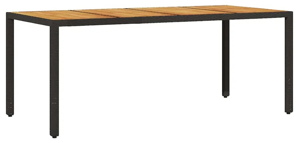 Conjunto de Jantar de Jardim com Almofadas Preto Poliratã
