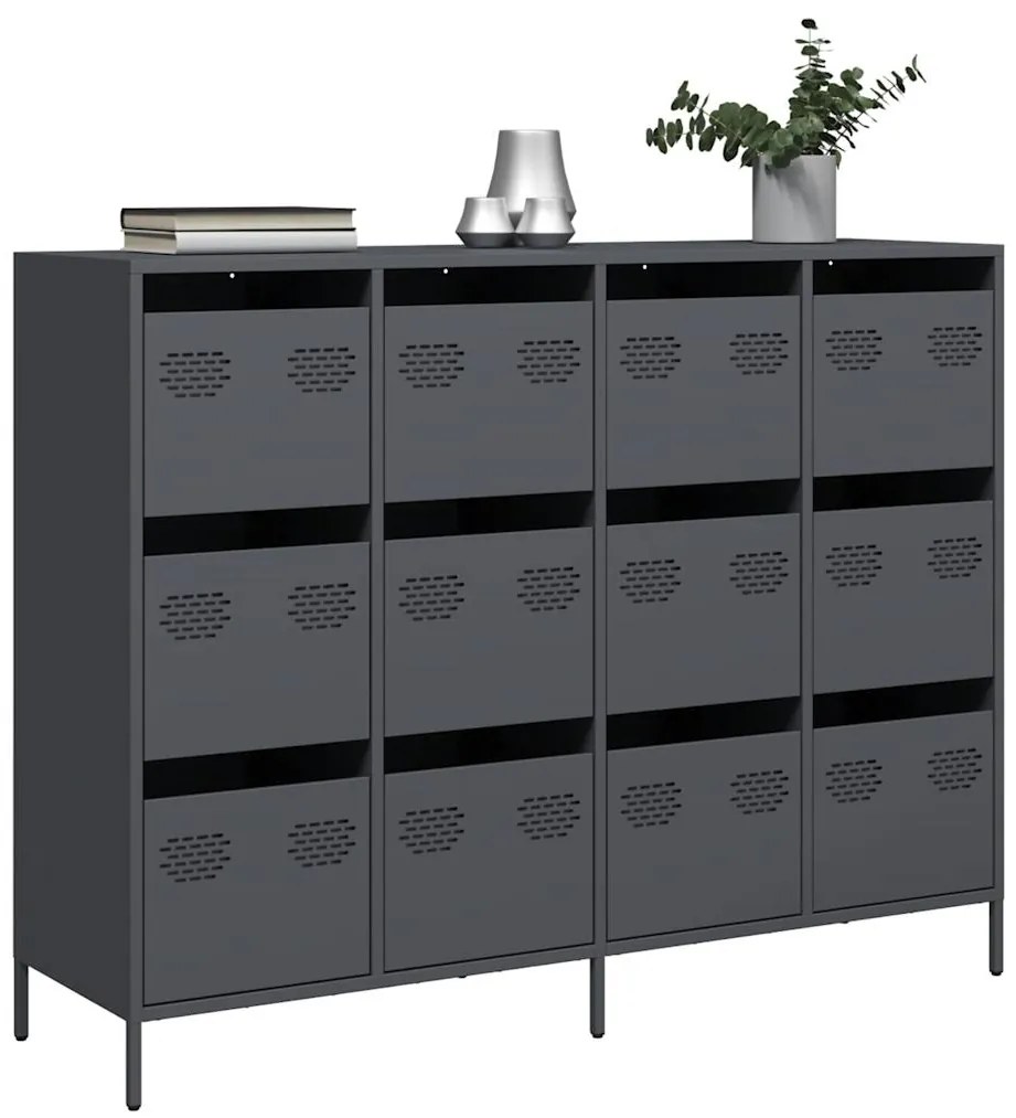 vidaXL Aparador 135x39x103,5 cm aço laminado a frio antracite