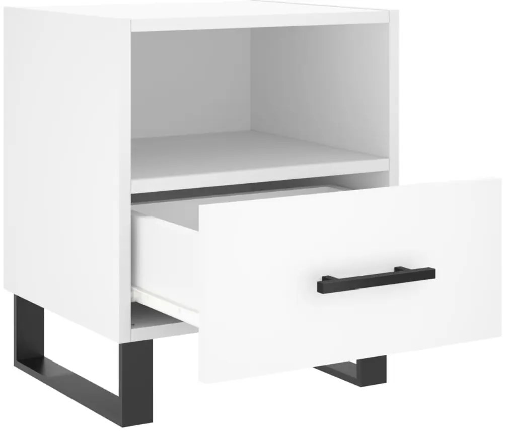 Mesas de cabeceira 2 pcs 40x35x47,5 cm deriv. de madeira branco