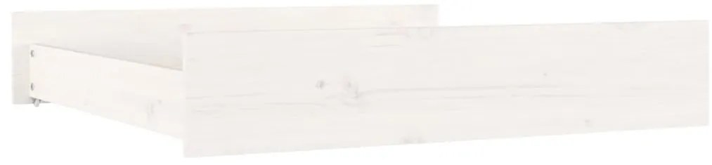 Gavetas de cama 2 pcs madeira de pinho maciça branco