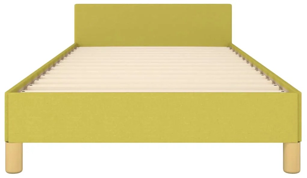 Estrutura cama c/ cabeceira sem colchão tecido 80x200 cm verde