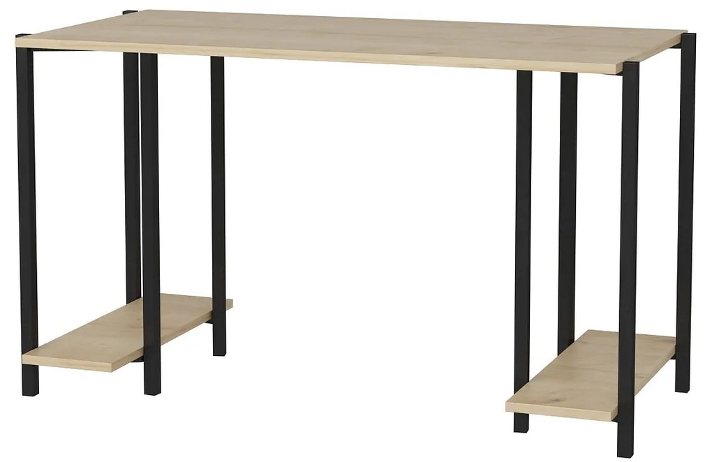 Secretária de Estudo Academy - Preto Carvalho - 125,2cm x 60cm x 73,8c