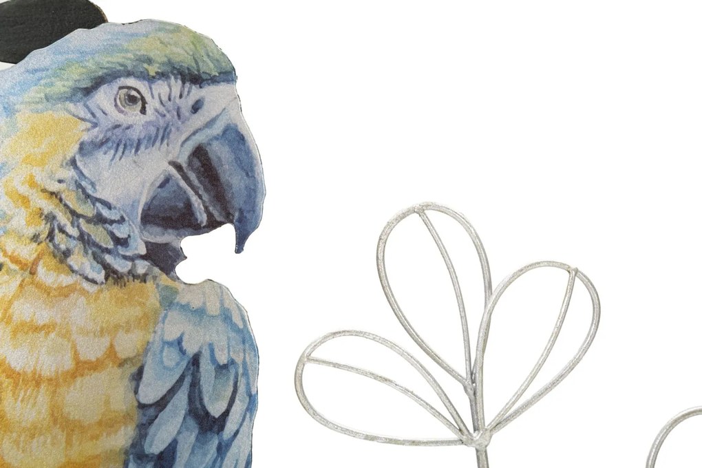 PAINEL DE PAREDE DE FERRO PAPAGAIO 28,6X2,5X74,3 CM MULTICOLORIDO