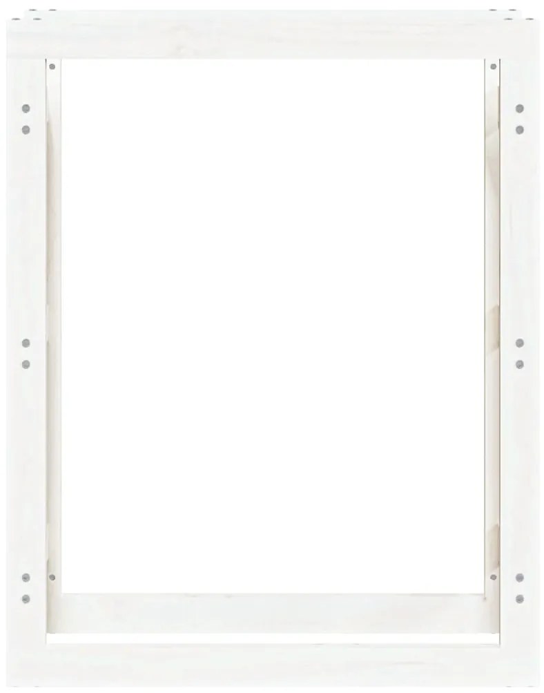 Suporte para lenha 80x25x100 cm pinho maciço branco