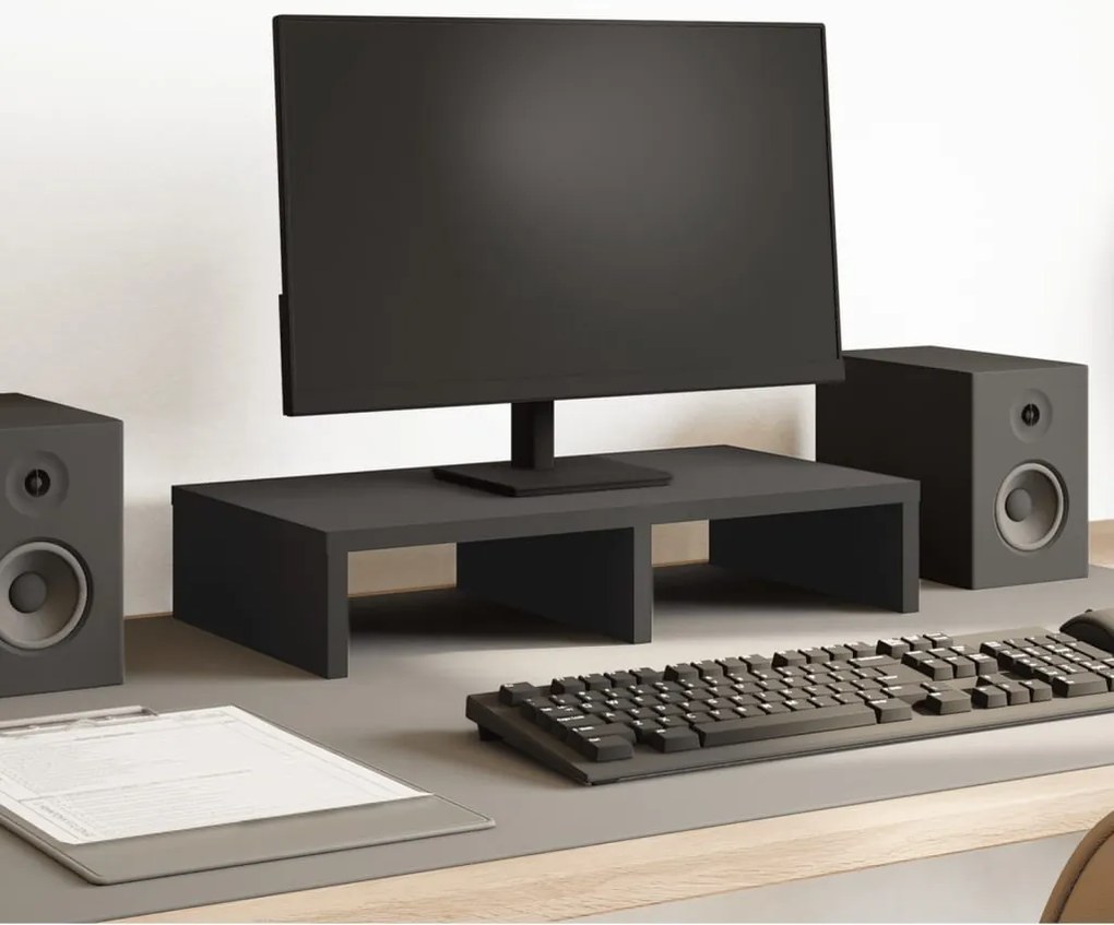 vidaXL Suporte para monitor 50x27x10 cm derivados de madeira preto