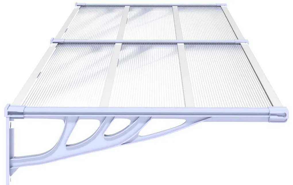 Toldo para porta 239x90 cm policarbonato cinzento/transparente