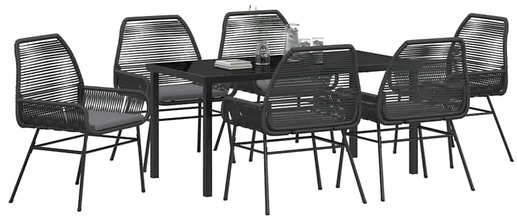 Conjunto de Jantar de 7 Peças para Jardim com Almofadas em Rattan Sint