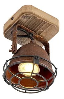LED Foco Inteligente Castanho Ferrugem com Madeira Ajustável Incl. WiFi GU10 - Gina Industrial