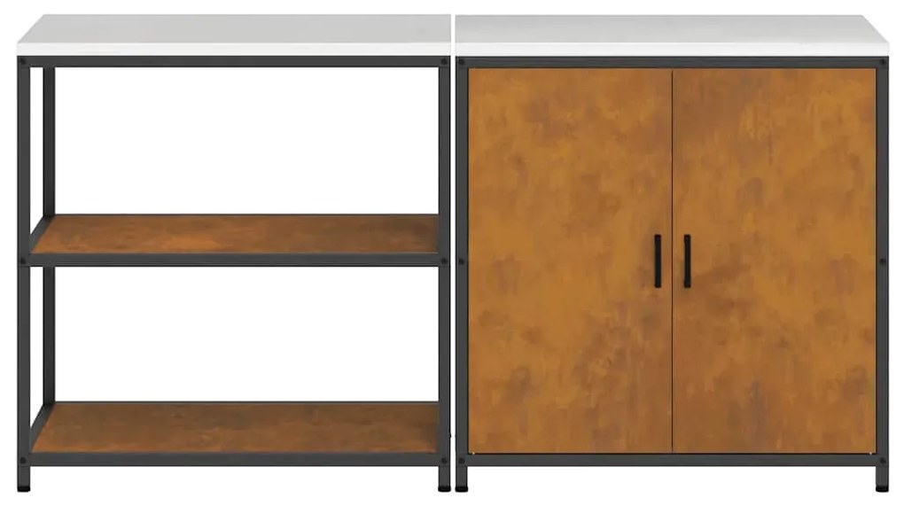 Conjunto de Armazenamento de Cozinha 2 pcs Ferro Enferrujado