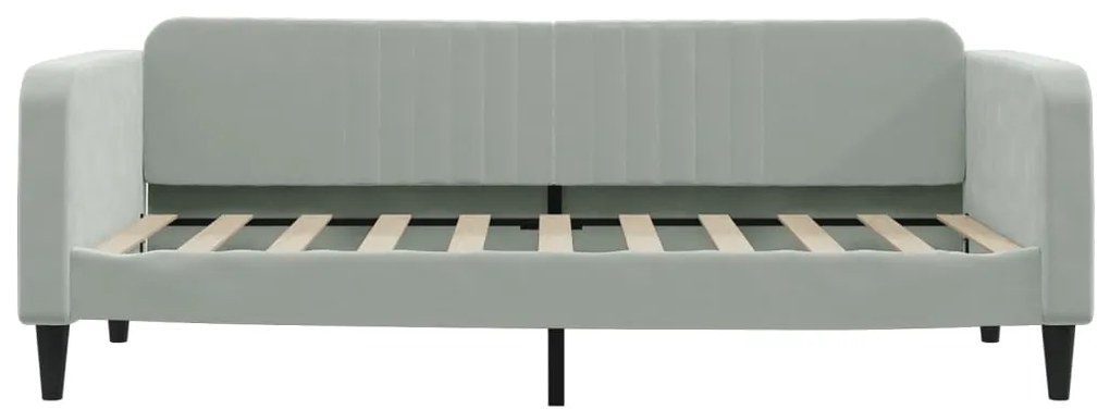 Sofá-cama com colchão 90x190 cm veludo cinzento-claro
