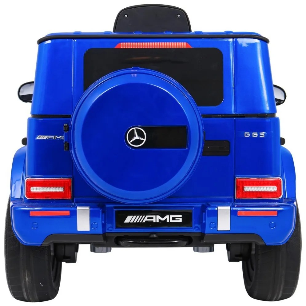 Carro elétrico para Crianças 12V Mercedes G63 Rodas de EVA, Assento de couro Azul Pintado