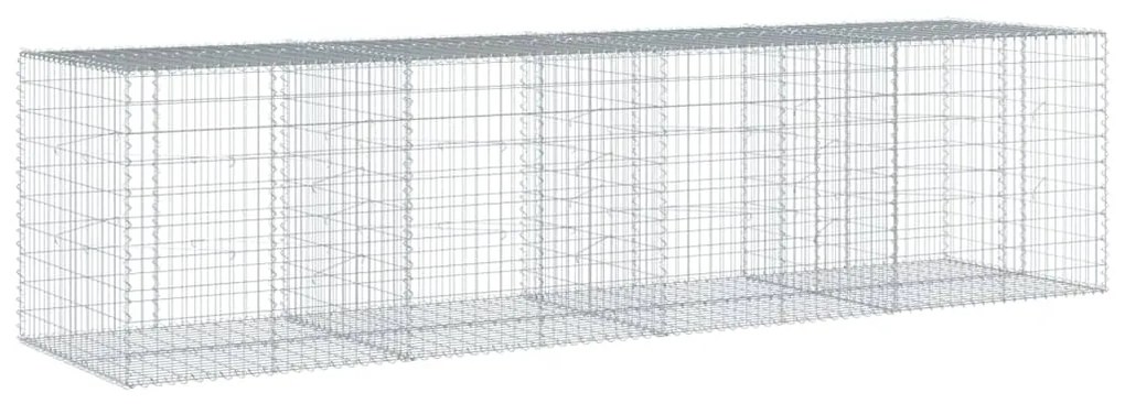 Cesto gabião com cobertura 400x100x100 cm ferro galvanizado