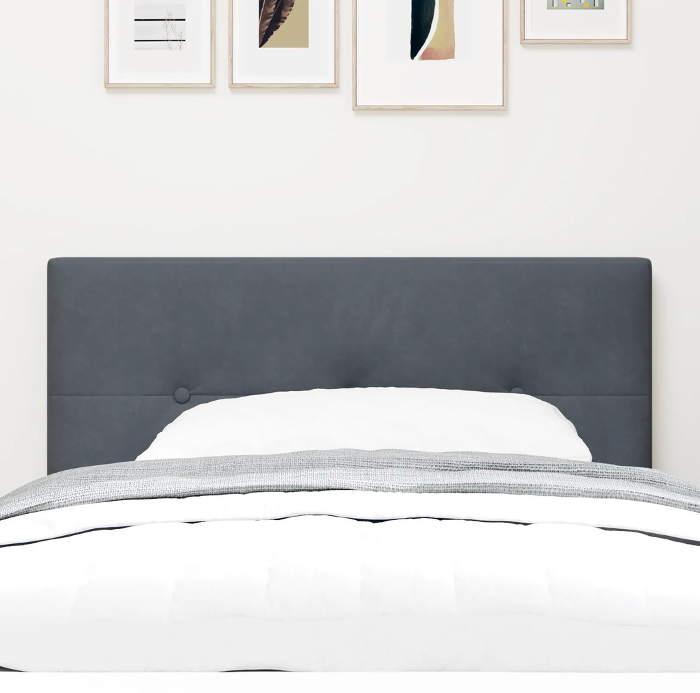 Cabeceira vidaXL Button Tufted Cinza Escuro 80 cm em Veludo