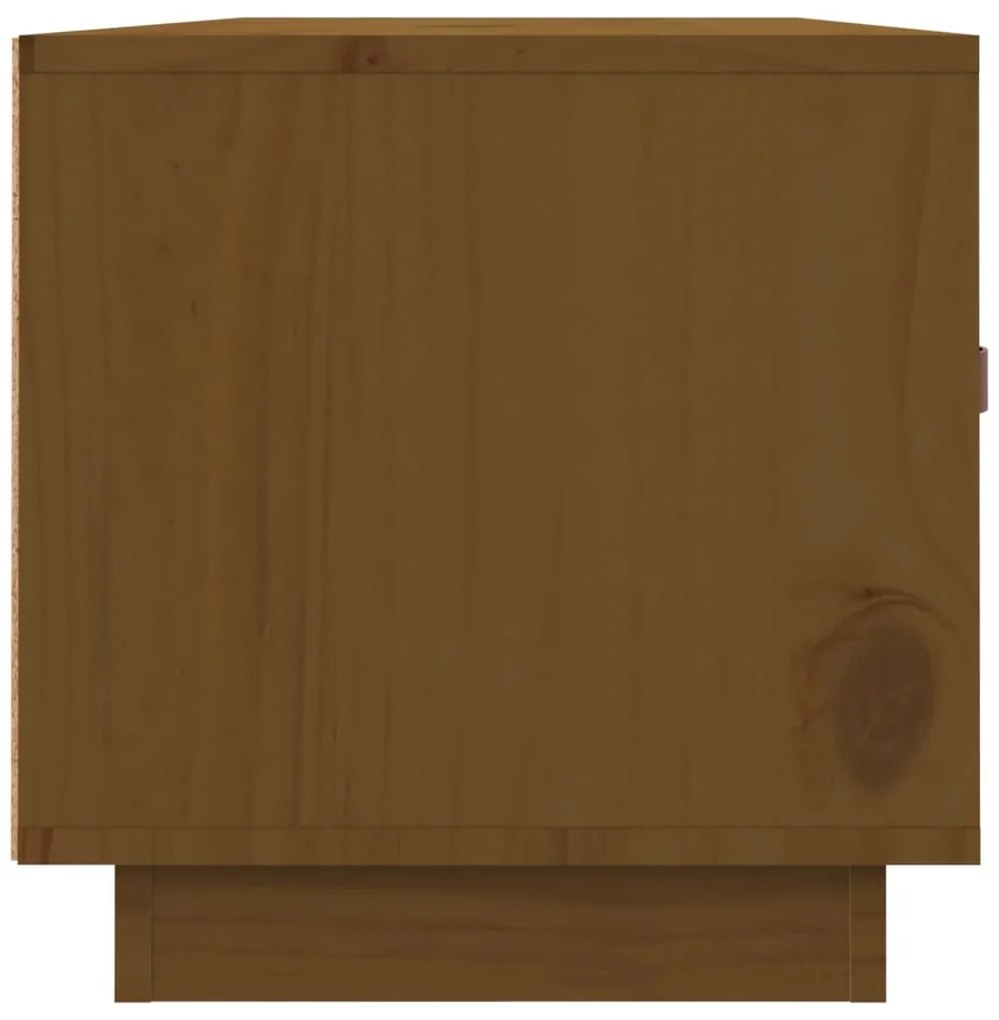 Móvel de TV 80x34x35 cm madeira de pinho maciça castanho mel
