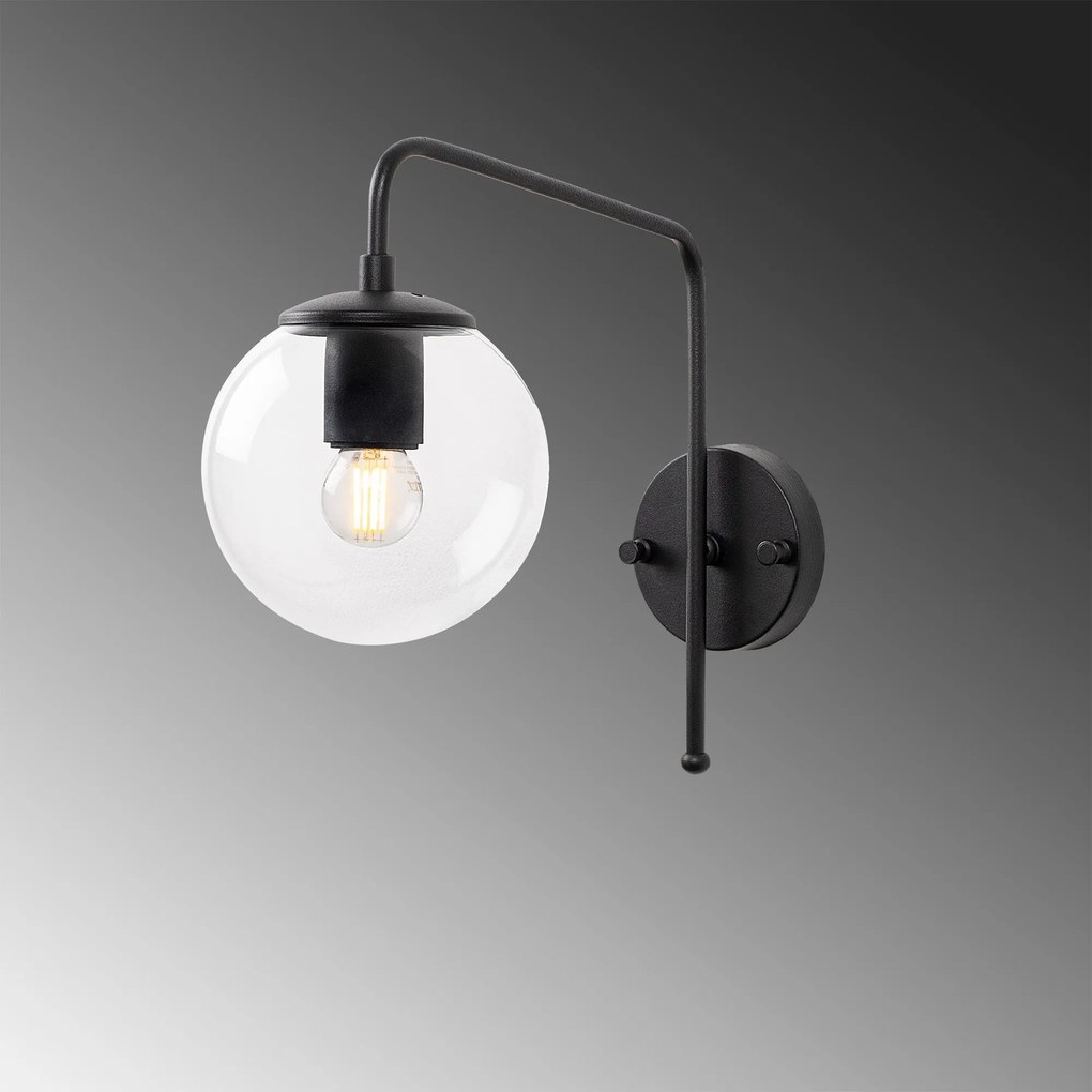 Aplique de Parede Viran – Preto e Branco – 15 x 32 x 32 cm