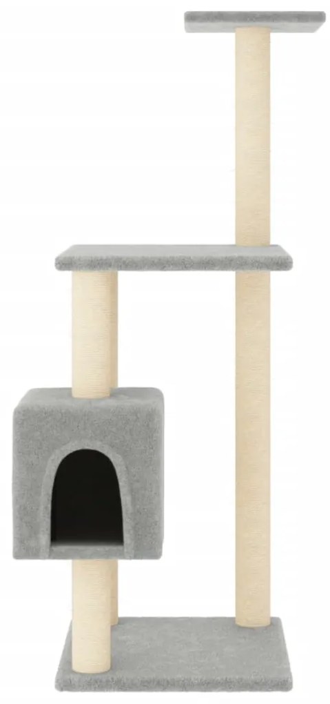 Árvore p/ gatos c/ postes arranhadores sisal 104 cm cinza-claro