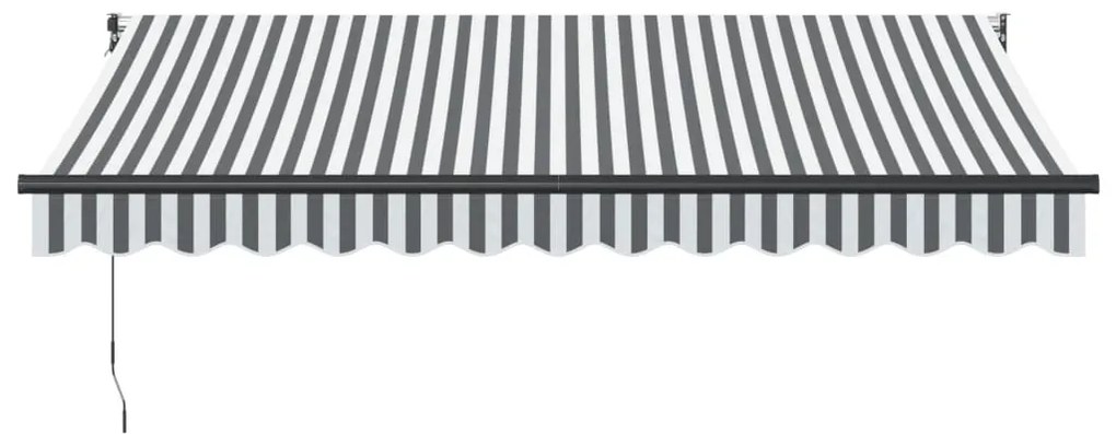 Toldo retrátil 3,5x2,5 m tecido e alumínio antracite e branco