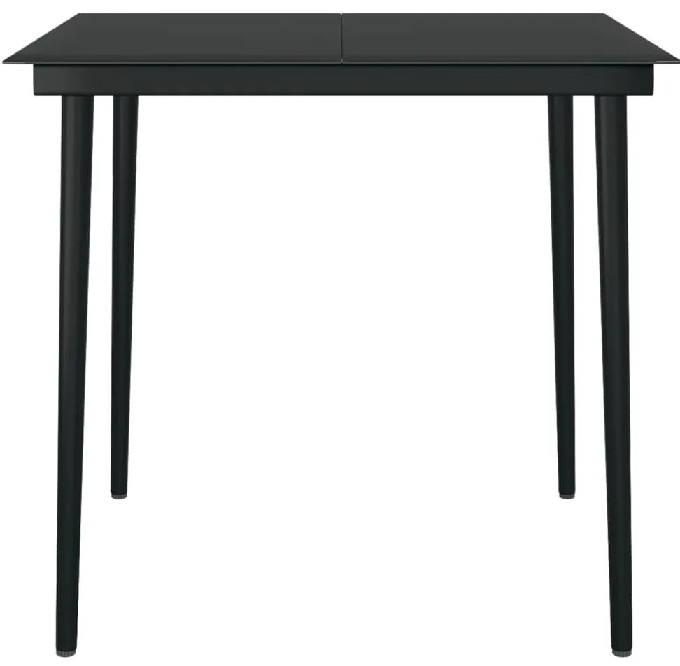 3 pcs conjunto de jantar para jardim preto