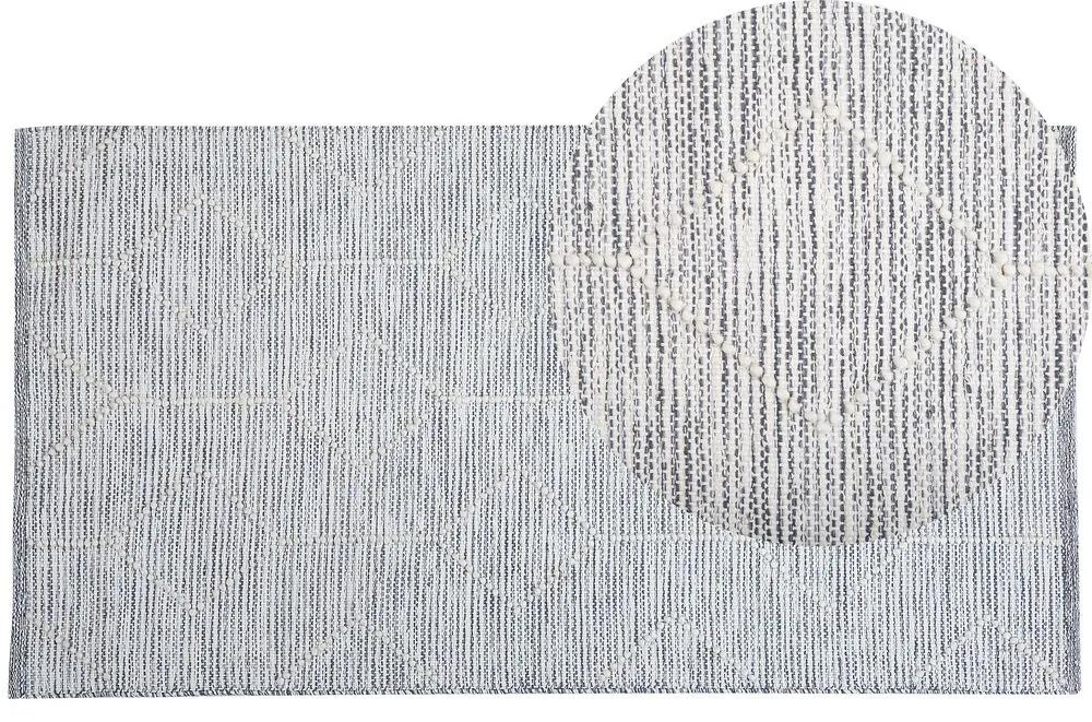 Tapete de algodão e lã 80 x 150 cm cinzento e creme EDREMIT Beliani