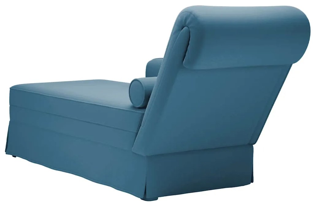 Chaise lounge c/ reforço/apoio de braços direito veludo azul