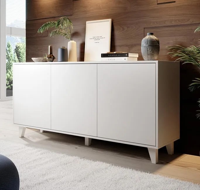 Aparador Viena de 155cm - Branco - Design Escandinavo