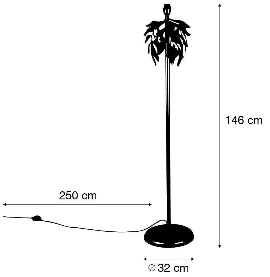 Candeeiro de pé vintage ouro antigo 30 cm sem abajur - Linden