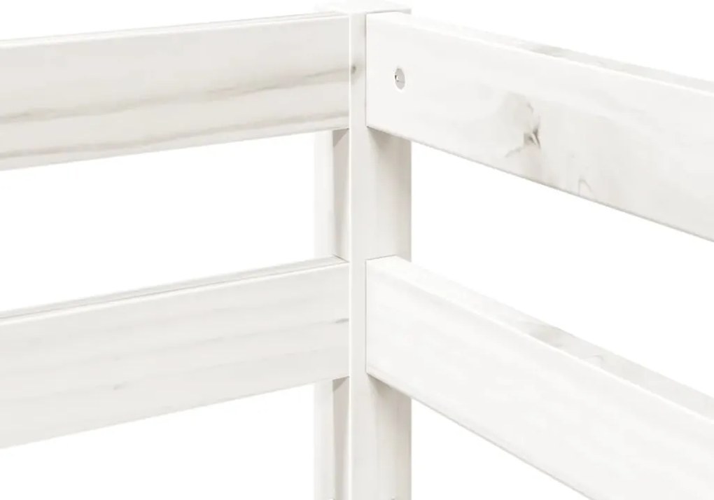 Cama alta p/ criança sem colchão 80x200 cm pinho maciço branco
